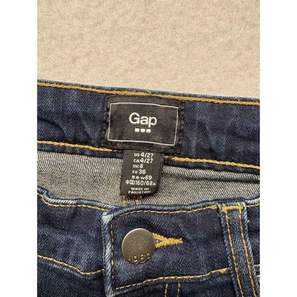 GAP Bermuda Denim Shorts Women’s Size 4/27 Dark Wash Blue Low Rise - Picture 2 of 5